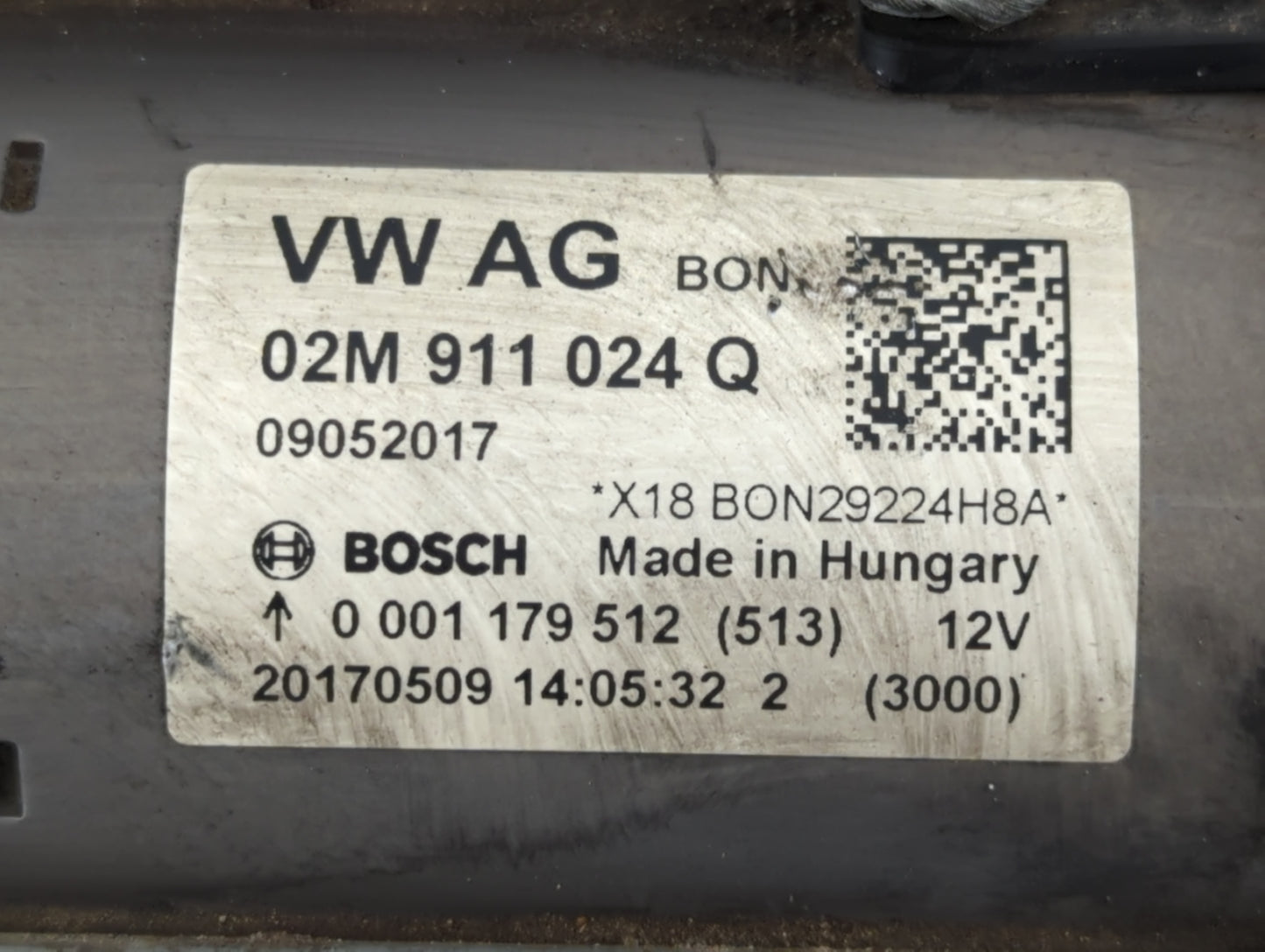 2019-2021 Audi Q3 Car Starter Motor Solenoid OEM P/N:02M 911 024 Q Fits Fits 2018 2019 2020 2021 2022 OEM Used Auto Parts - 