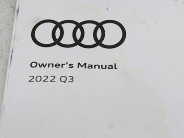 2022 Audi Q3 Owners Manual Book Guide P/N:83A012721BF 83A0127218F OEM Used Auto Parts
