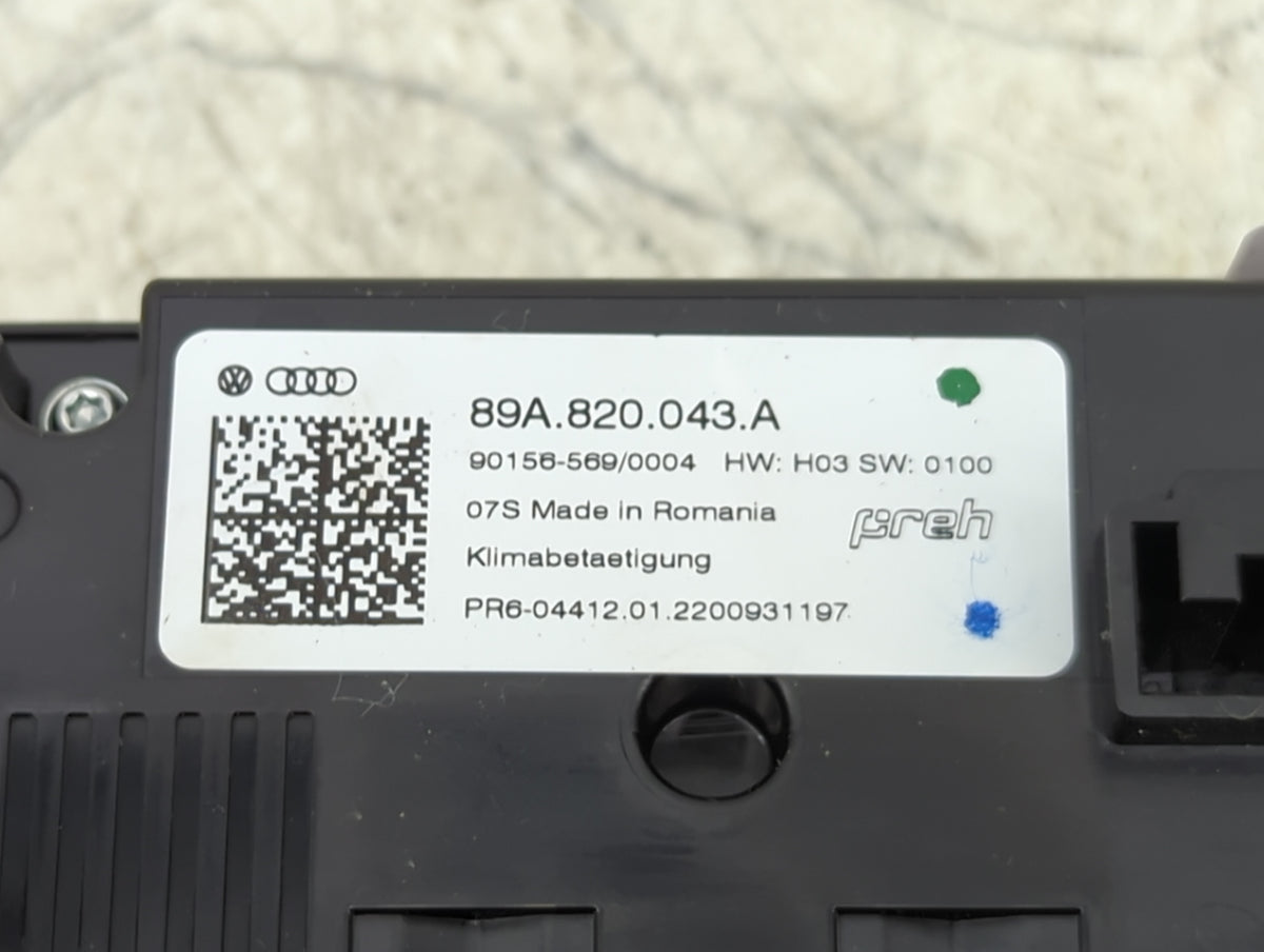 2022 Audi Q4 Climate Control Module Temperature AC/Heater Replacement P/N:89A.820.043.A 89A820043A Fits OEM Used Auto Parts 