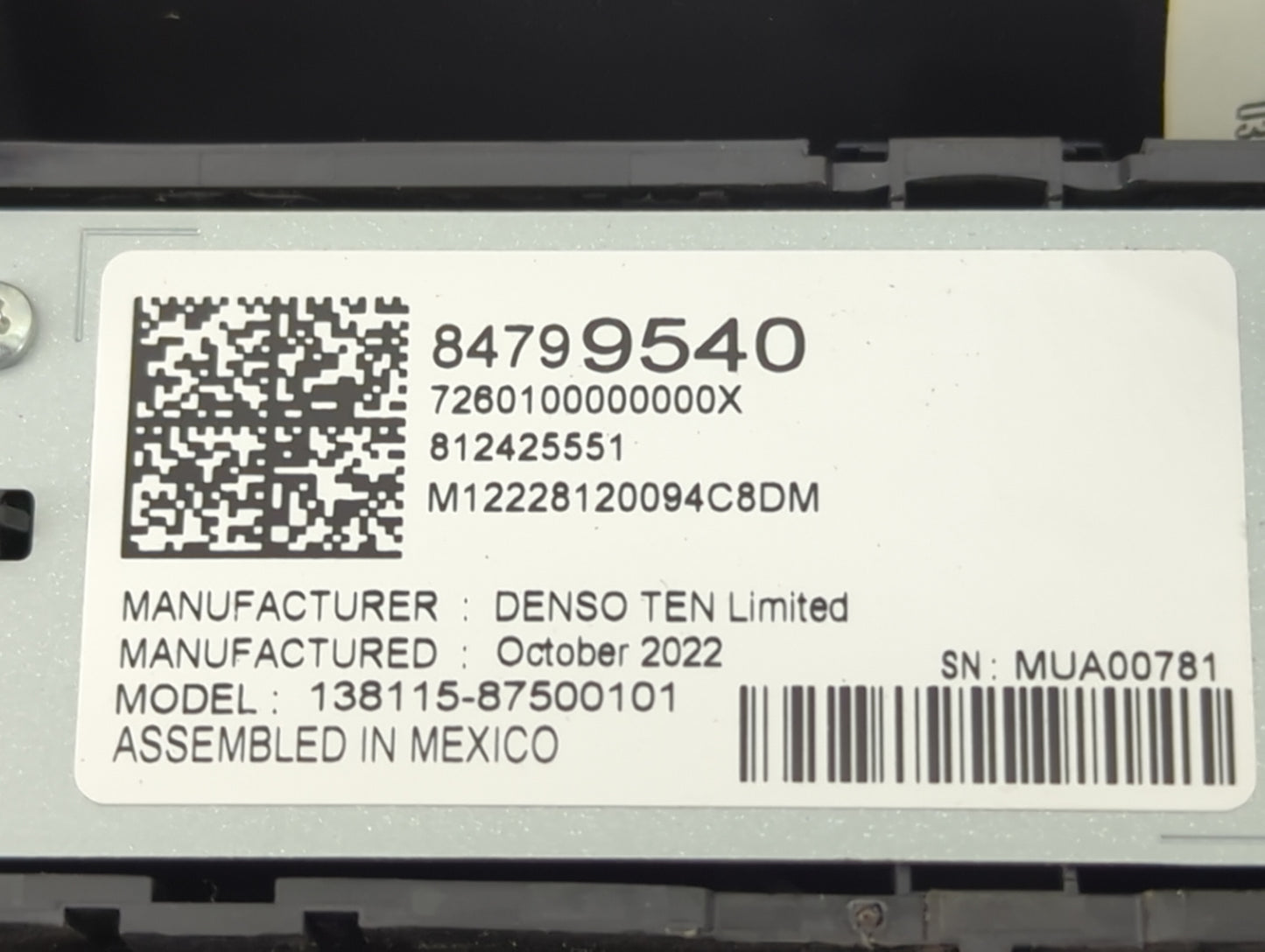 2020-2022 Chevrolet Colorado Radio Control Panel - Oemusedautoparts1.com