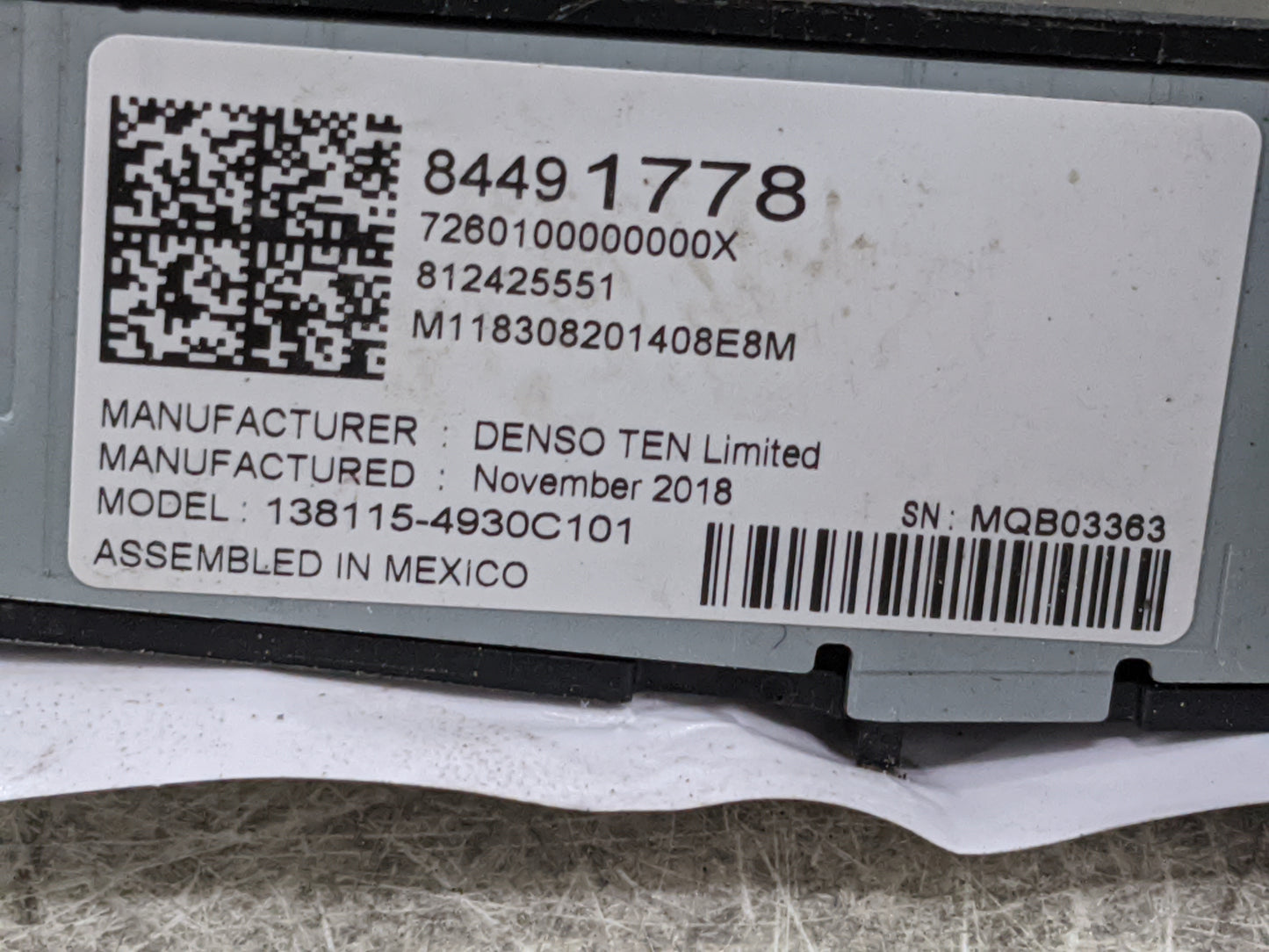 2022 Chevrolet Equinox Audio Control Module 84491778|138115-4930c101 - Oemusedautoparts1.com