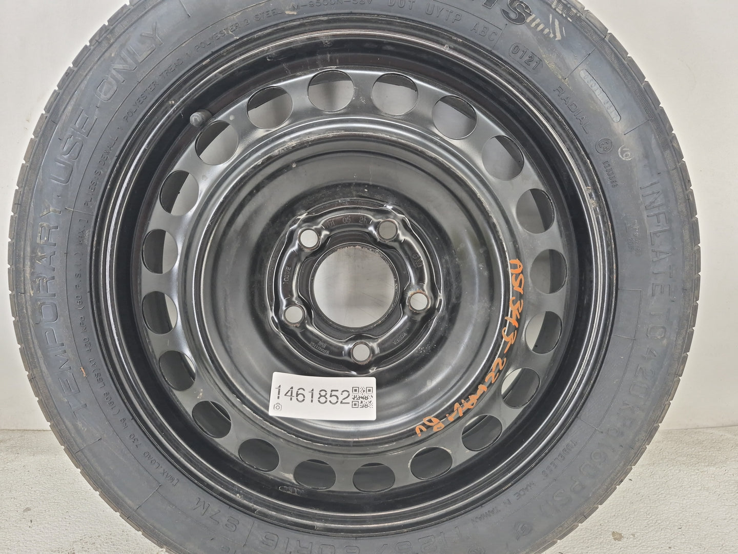 2016-2022 Chevrolet Malibu Spare Donut Tire Wheel Rim Oem Black - Oemusedautoparts1.com