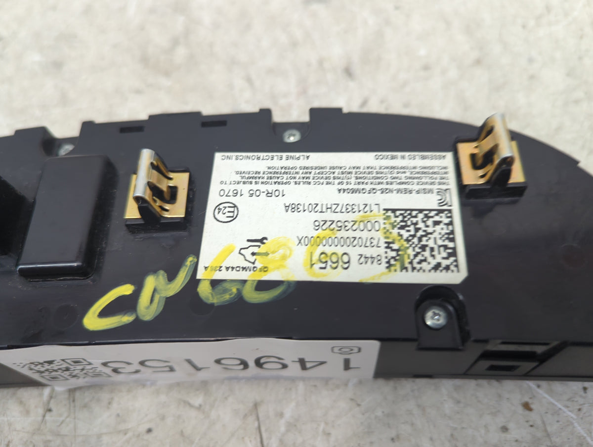 2019-2021 Chevrolet Malibu Climate Control Module Temperature AC/Heater Replacement P/N:23274442 SDB133373 Fits OEM Used Aut