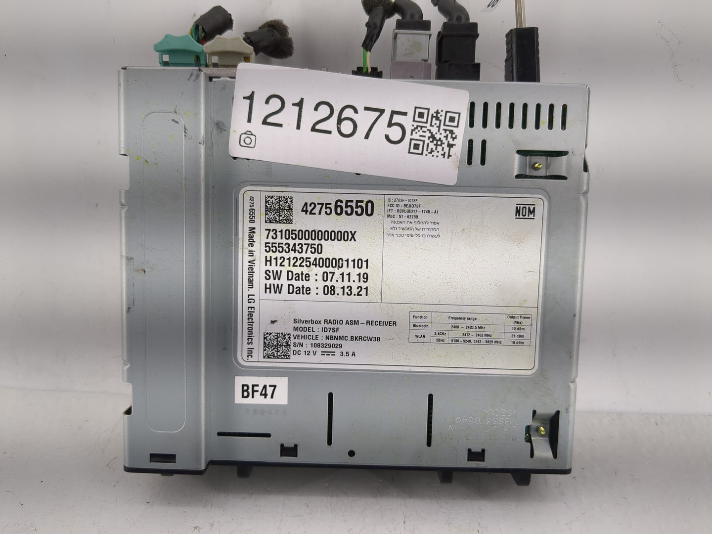2020-2022 Chevrolet Spark Radio AM FM Cd Player Receiver Replacement P/N:42756550 Fits Fits 2020 2021 2022 OEM Used Auto Par