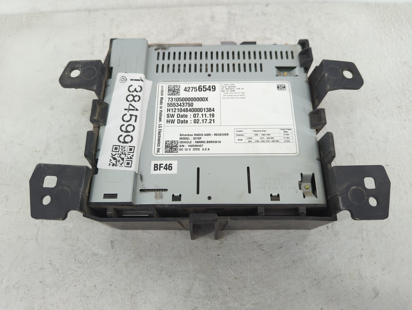 2020-2022 Chevrolet Spark Radio AM FM Cd Player Receiver Replacement P/N:42756549 Fits Fits 2020 2021 2022 OEM Used Auto Par