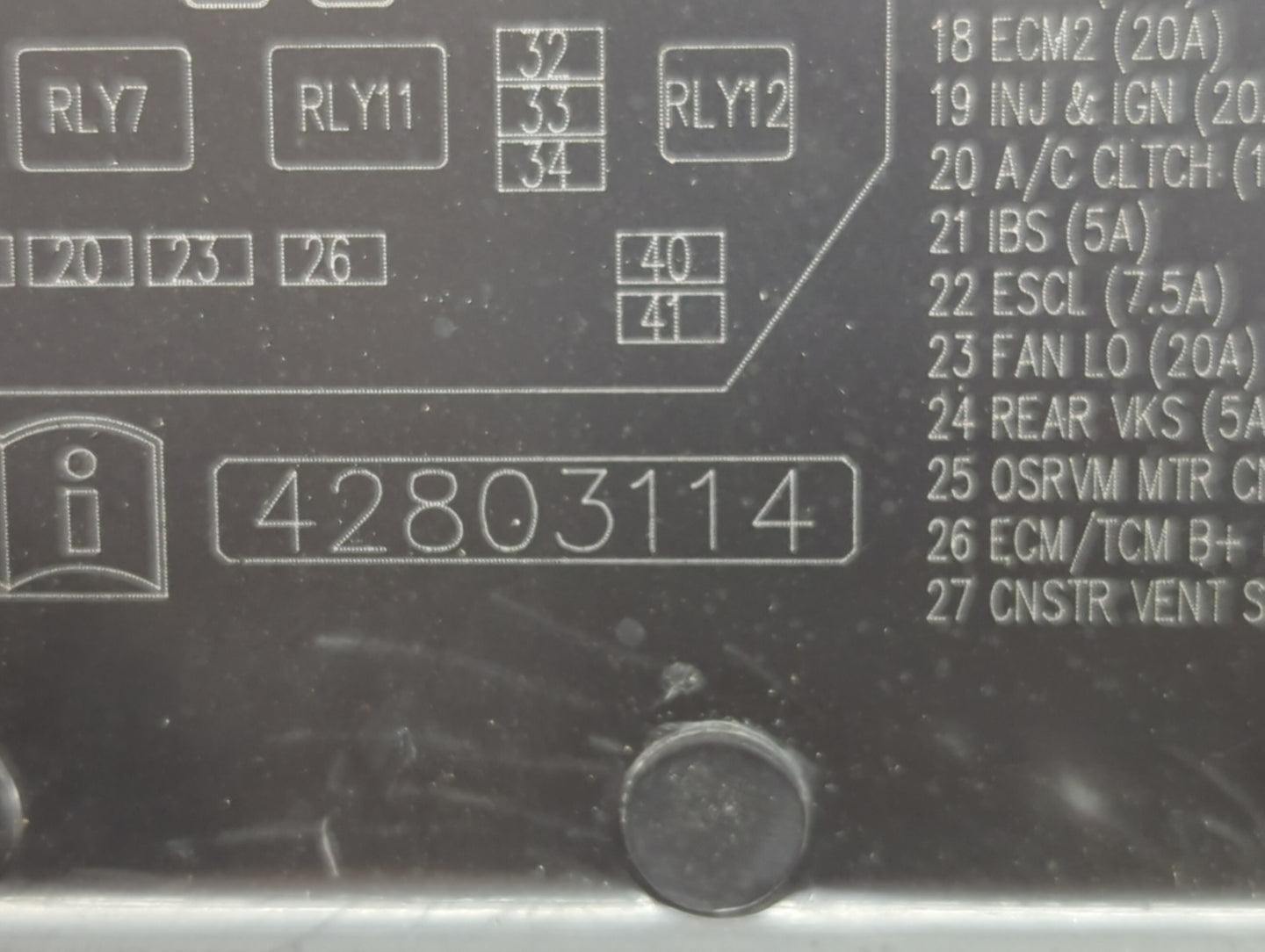 2019-2022 Chevrolet Spark Fusebox Fuse Box Panel Relay Module Fits Fits 2019 2020 2021 2022 OEM Used Auto Parts - Oemusedaut
