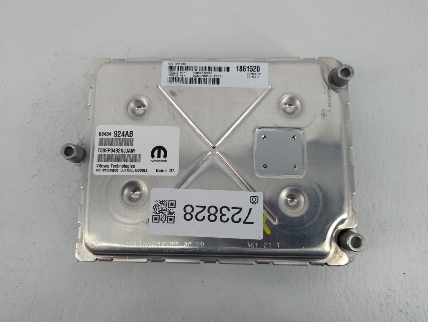 2020-2022 Chrysler 300 PCM Engine Control Computer ECU ECM PCU OEM P/N:68434924AB Fits Fits 2020 2021 2022 OEM Used Auto Par