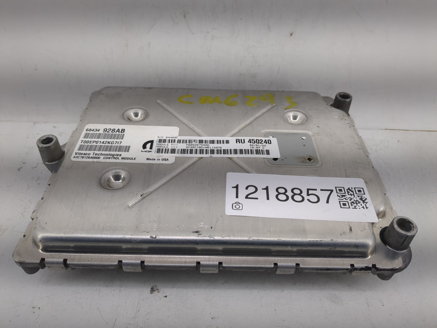 2020-2022 Chrysler Pacifica PCM Engine Control Computer ECU ECM PCU OEM P/N:68434928AB Fits Fits 2020 2021 2022 OEM Used Aut