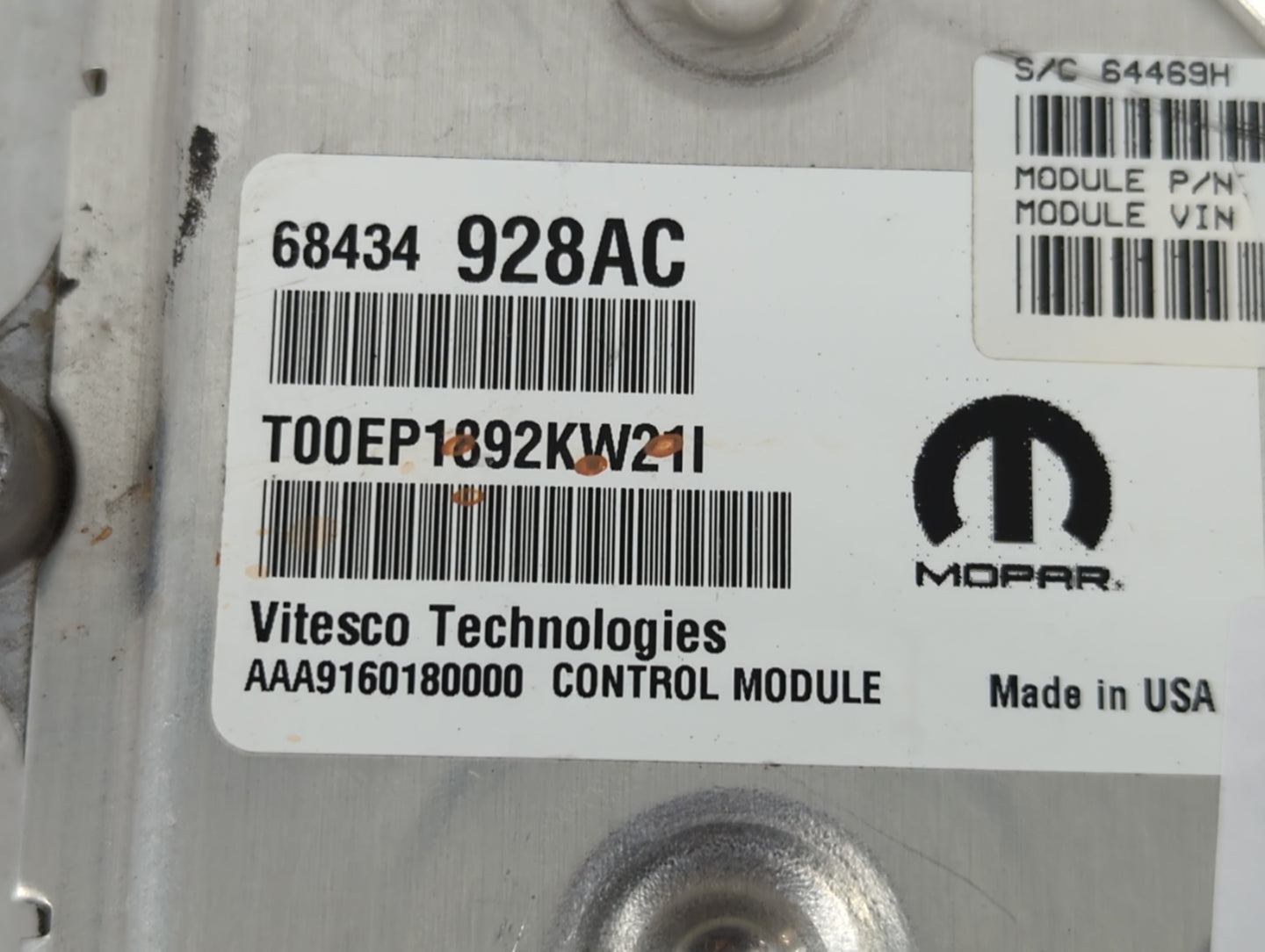 2021-2022 Chrysler Voyager PCM Engine Control Computer ECU ECM PCU OEM P/N:P68526754AE Fits Fits 2020 2021 2022 OEM Used Aut