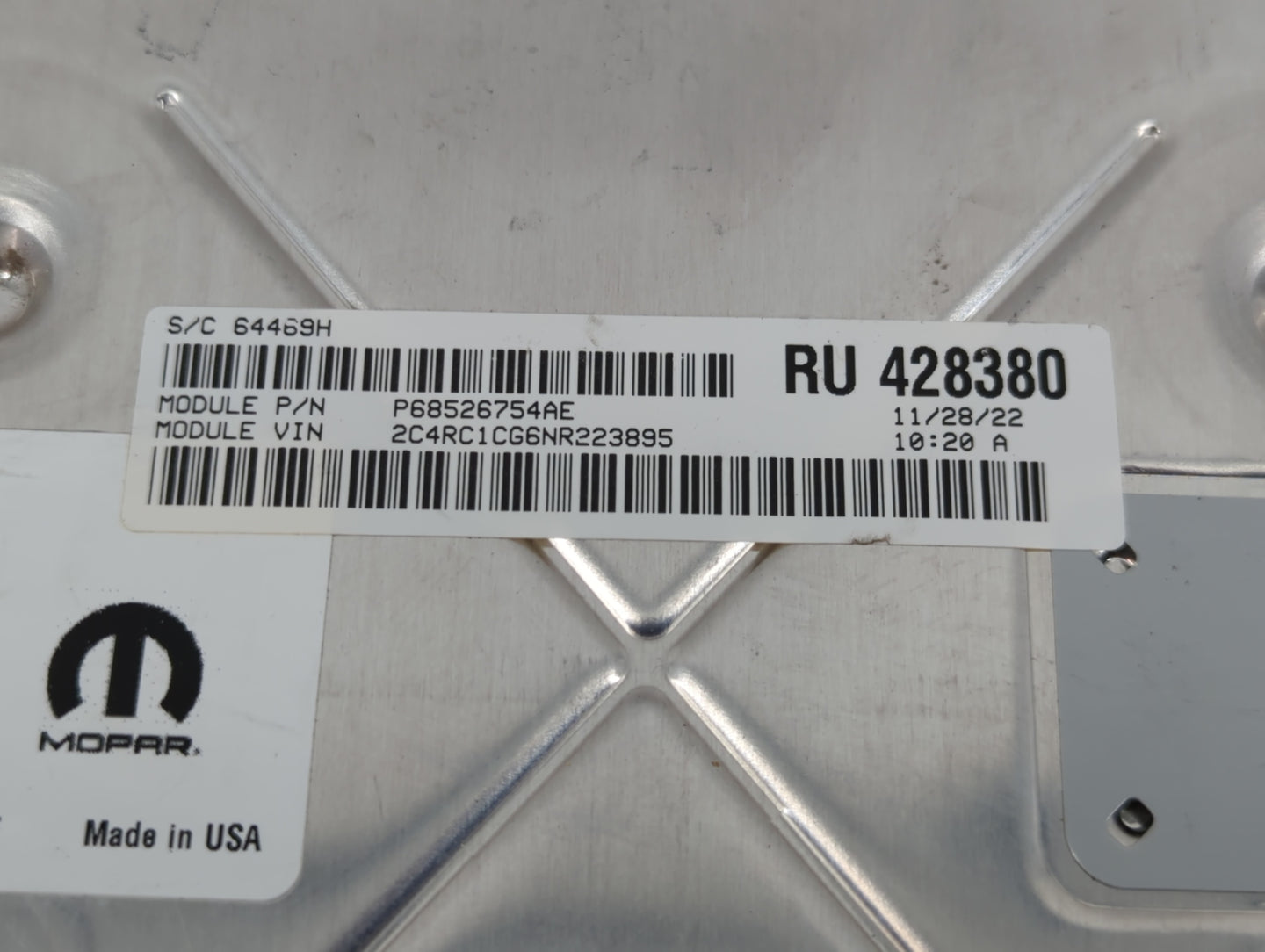 2021-2022 Chrysler Voyager PCM Engine Control Computer ECU ECM PCU OEM P/N:68434928AC Fits Fits 2020 2021 2022 OEM Used Auto