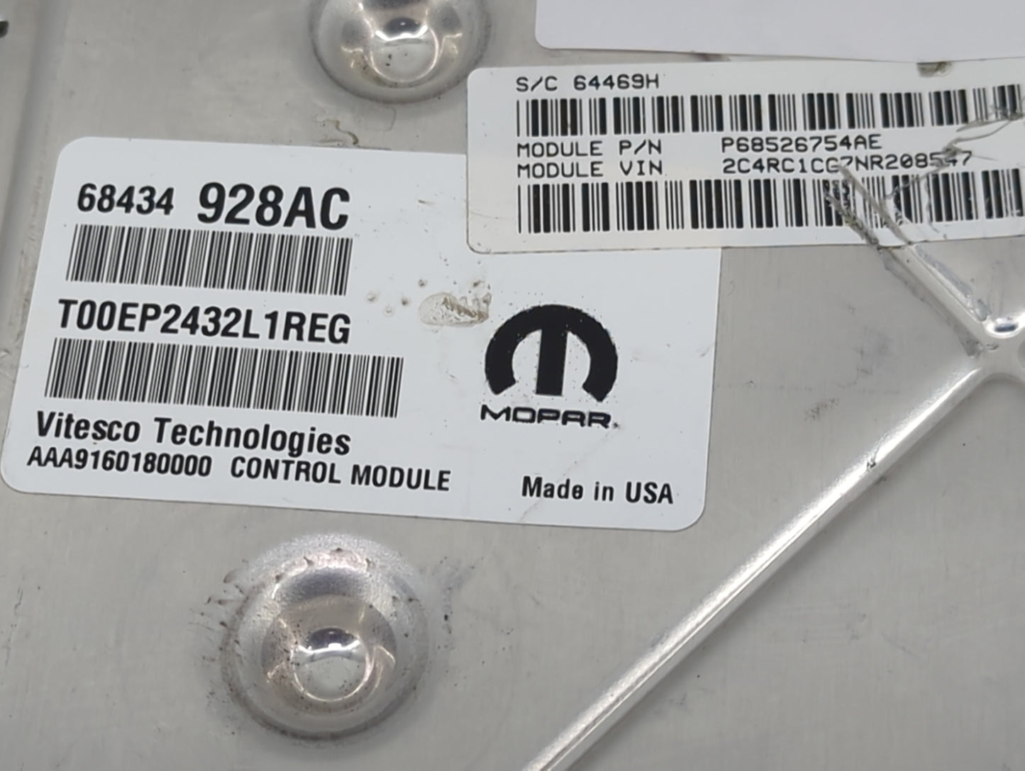 2021-2022 Chrysler Voyager PCM Engine Control Computer ECU ECM PCU OEM P/N:P68526754AE 68434928AC Fits Fits 2020 2021 2022 O
