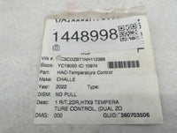 2019-2022 Dodge Challenger Climate Control Module Temperature AC/Heater Replacement P/N:P5029100TAE Fits Fits 2019 2020 2021