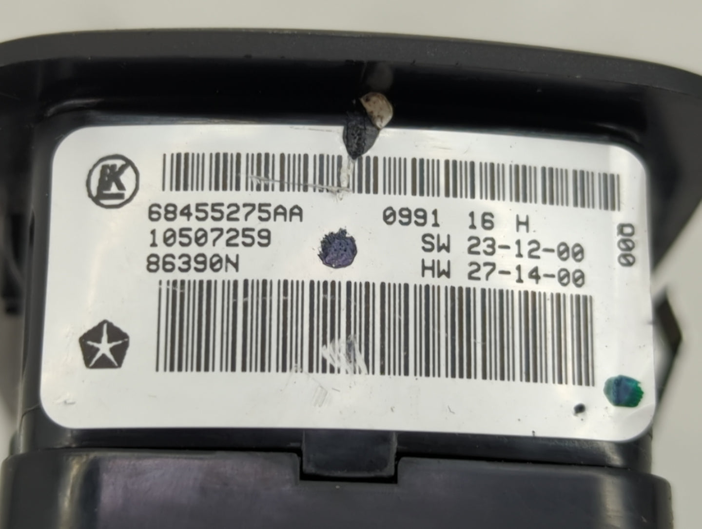 2020-2022 Dodge Charger Master Power Window Switch Replacement Driver Side Left P/N:68455275AA 10507259 Fits Fits 2020 2021 