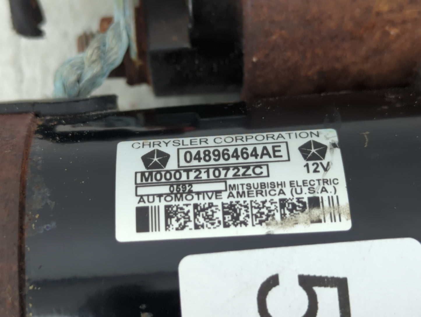 2007-2022 Dodge Charger Car Starter Motor Solenoid OEM P/N:M000T21072ZC 04896464AE Fits OEM Used Auto Parts - Oemusedautopar