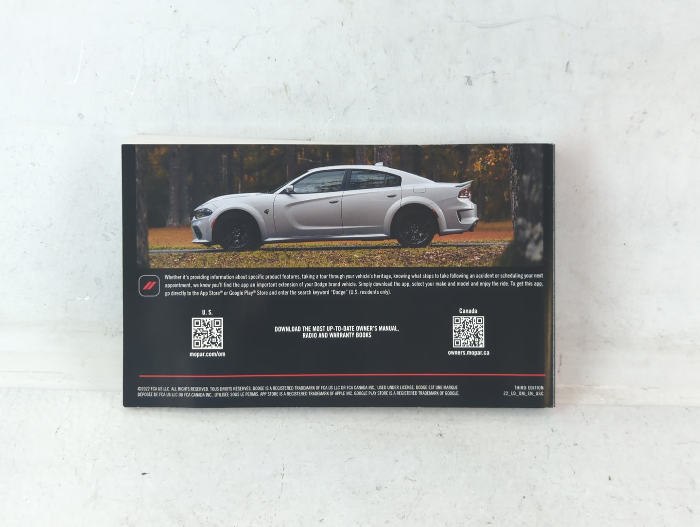 2022 Dodge Charger Owners Manual Book Guide OEM Used Auto Parts - Oemusedautoparts1.com