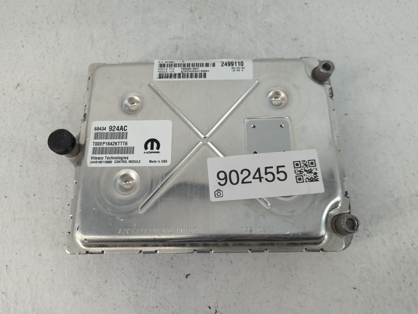 2020-2022 Dodge Charger PCM Engine Control Computer ECU ECM PCU OEM P/N:68434 924AC Fits Fits 2020 2021 2022 OEM Used Auto P