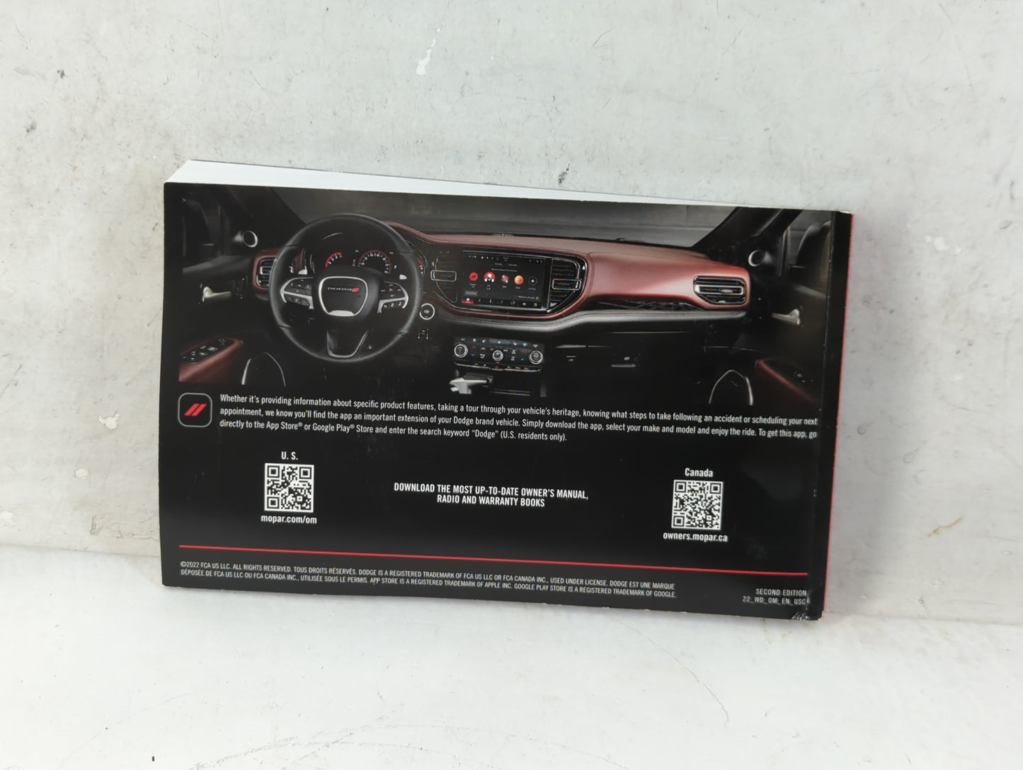2022 Dodge Durango Owners Manual Book Guide OEM Used Auto Parts - Oemusedautoparts1.com