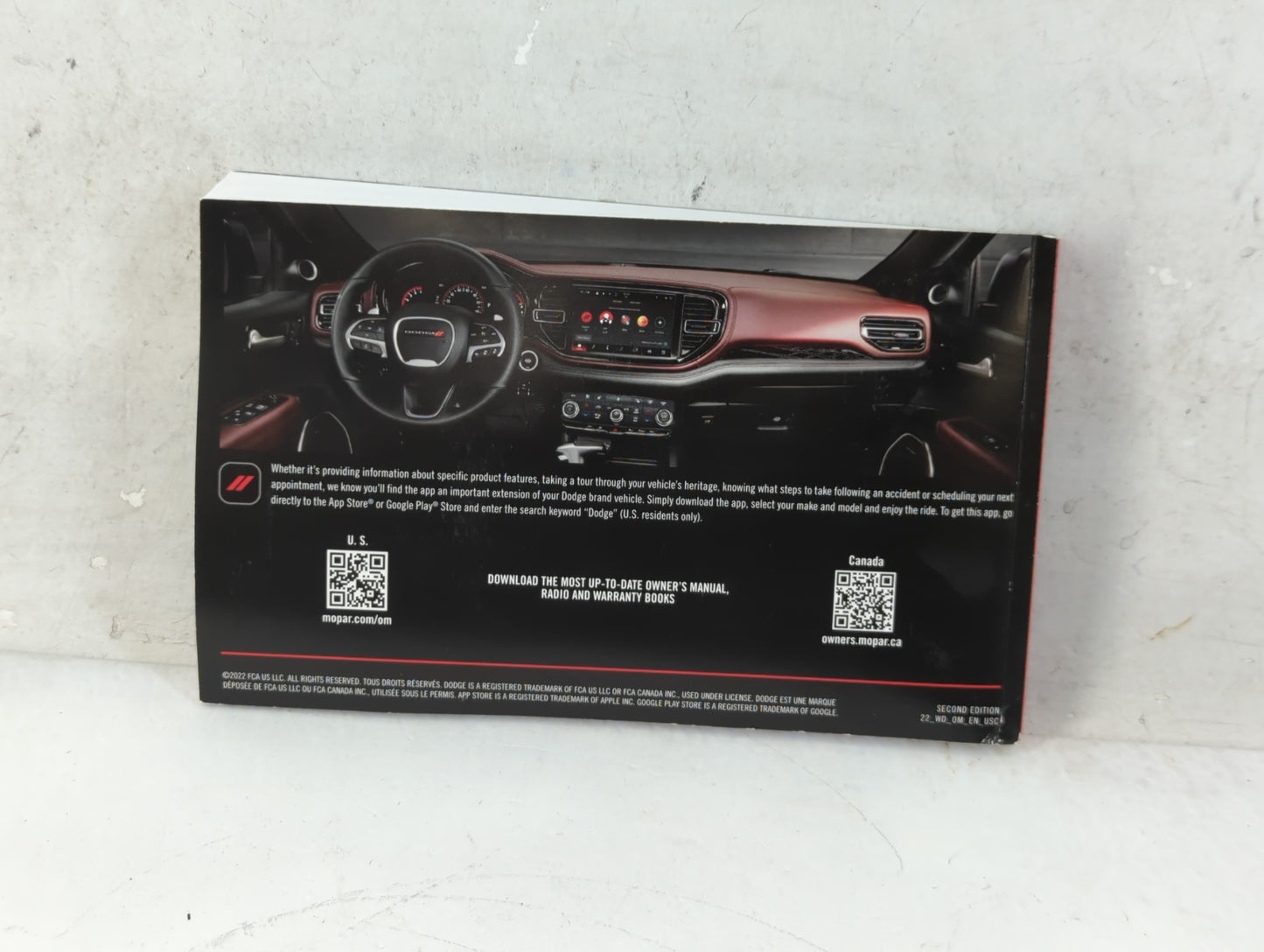 2022 Dodge Durango Owners Manual Book Guide OEM Used Auto Parts - Oemusedautoparts1.com