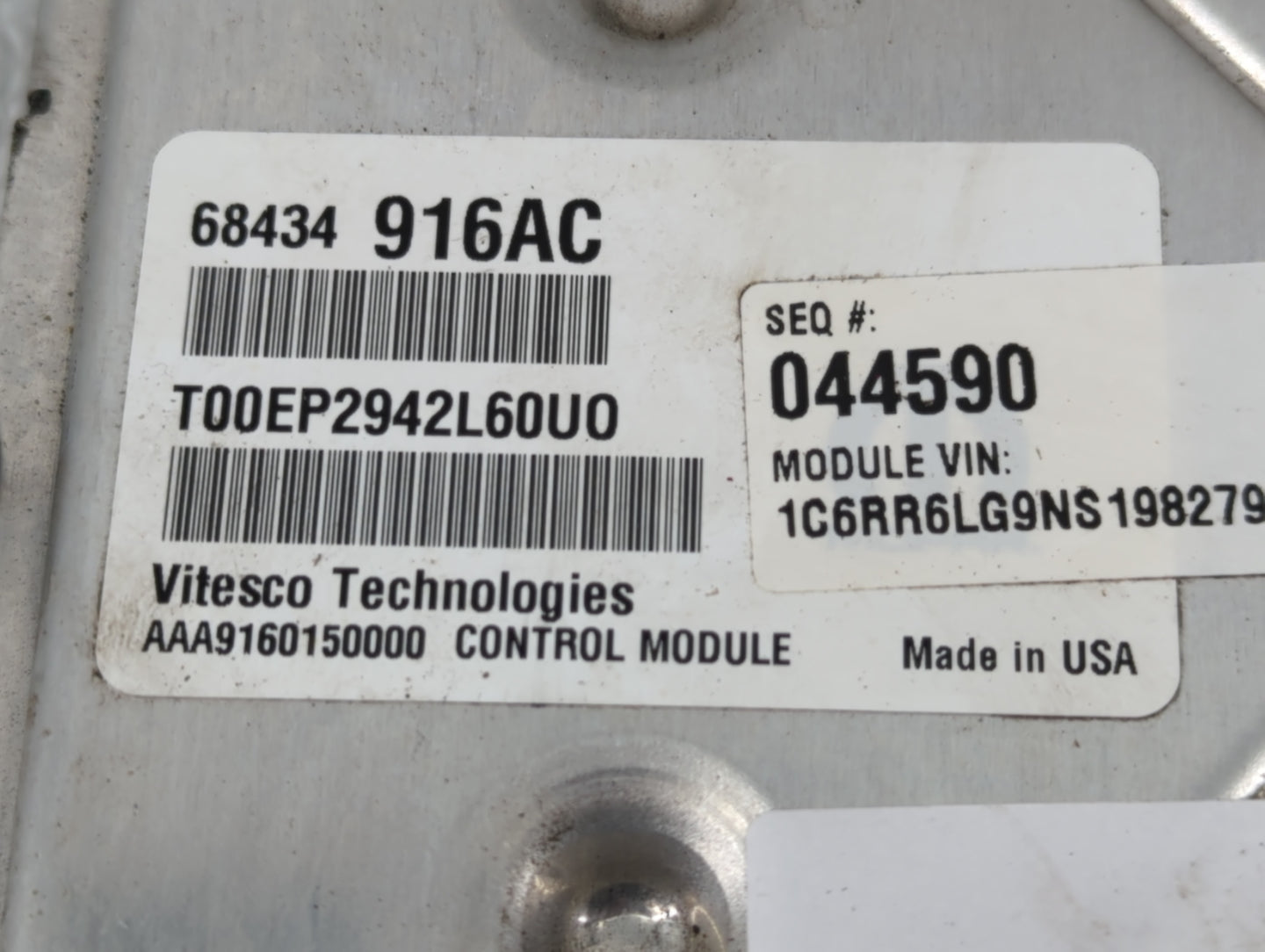 2022 Dodge Ram 1500 PCM Engine Control Computer ECU ECM PCU OEM P/N:68434 916AC Fits Fits 2021 OEM Used Auto Parts - Oemused