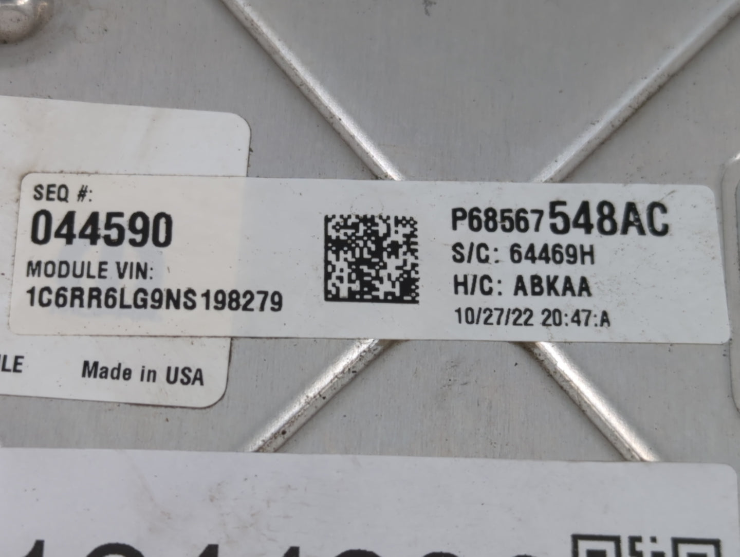 2022 Dodge Ram 1500 PCM Engine Control Computer ECU ECM PCU OEM P/N:68434 916AC Fits Fits 2021 OEM Used Auto Parts - Oemused