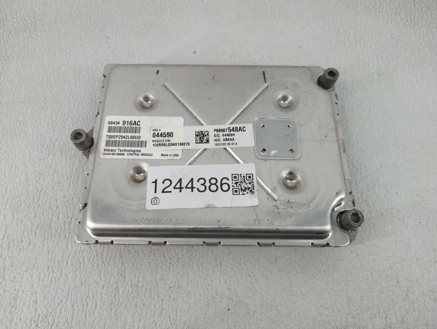 2022 Dodge Ram 1500 PCM Engine Control Computer ECU ECM PCU OEM P/N:68434 916AC Fits Fits 2021 OEM Used Auto Parts - Oemused