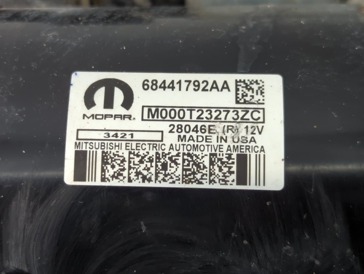 2022 Dodge Ram 1500 Car Starter Motor Solenoid OEM P/N:M000T23273ZC 68441792AA Fits Fits 2020 2021 OEM Used Auto Parts - Oem