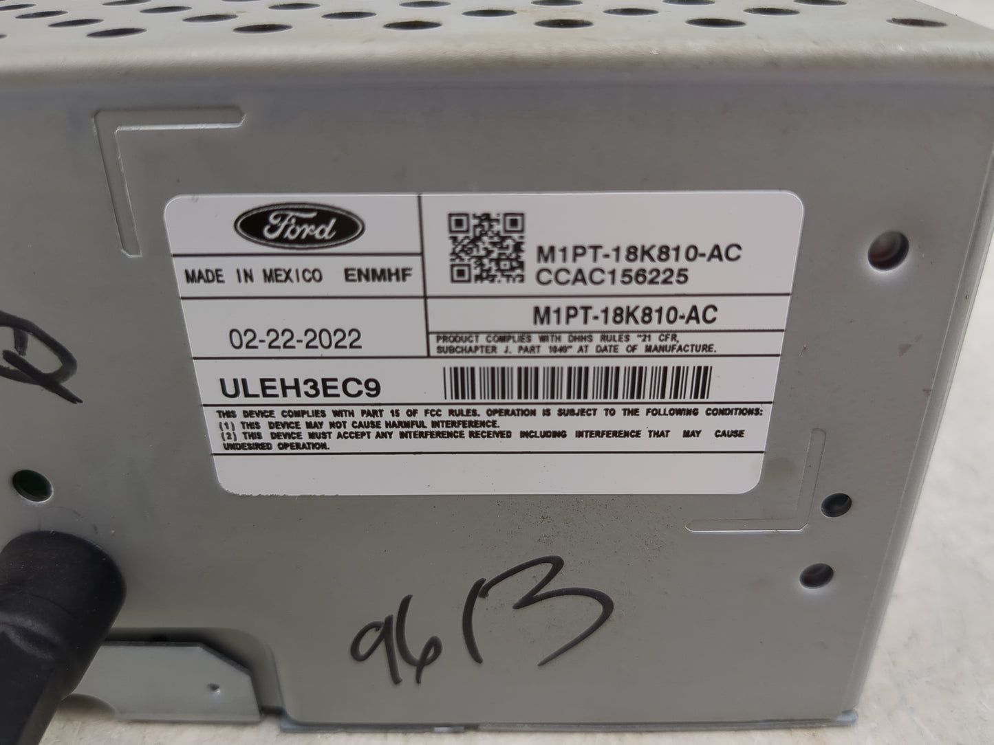 2022 Ford Bronco Sport Radio AM FM Cd Player Receiver Replacement P/N:M1PT-18K810-AC Fits Fits 2021 OEM Used Auto Parts - Oe