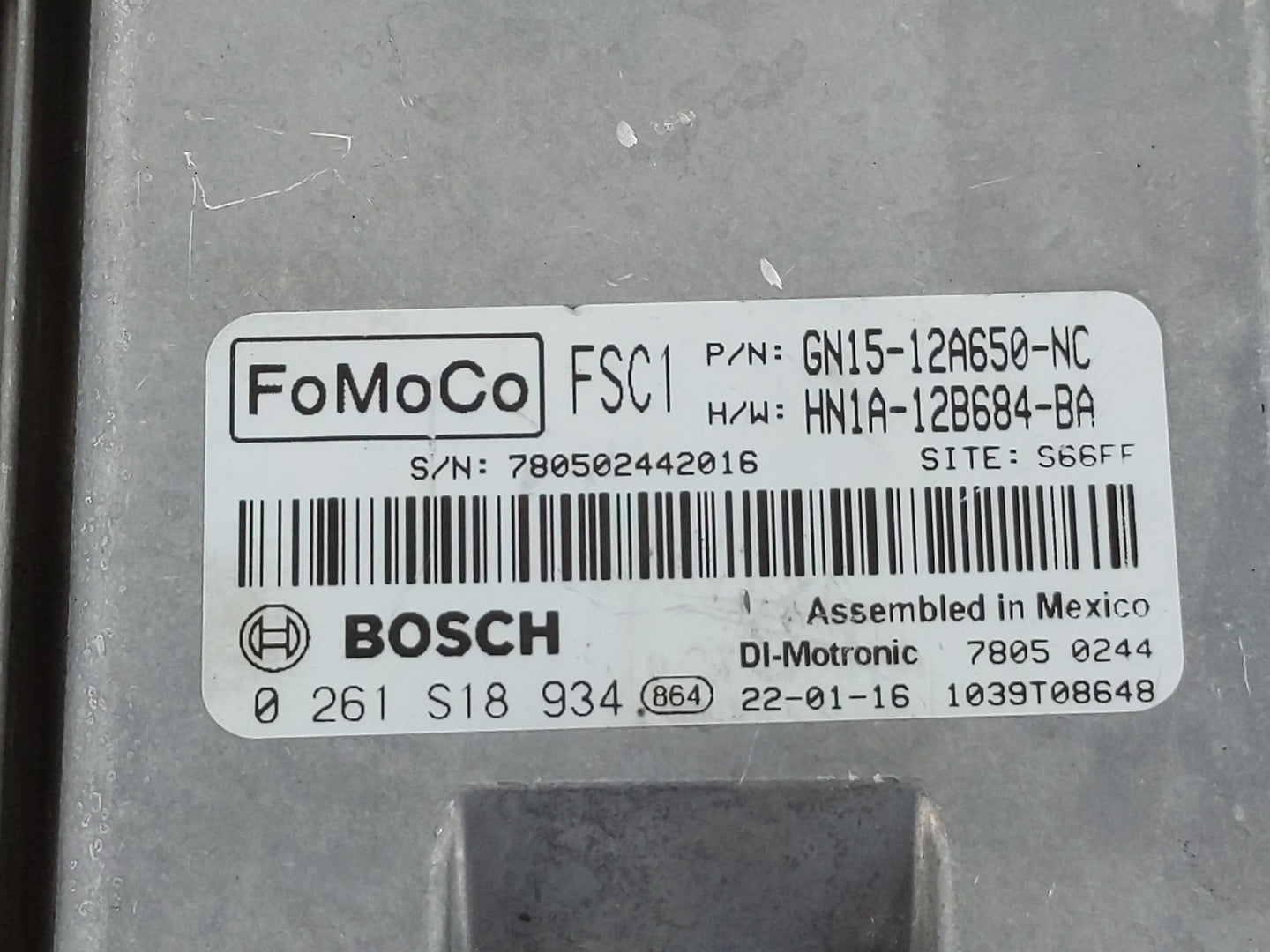 2018-2022 Ford Ecosport PCM Engine Control Computer ECU ECM PCU OEM P/N:HN1A-12B684-BA GN15-12A650-NC Fits OEM Used Auto Par