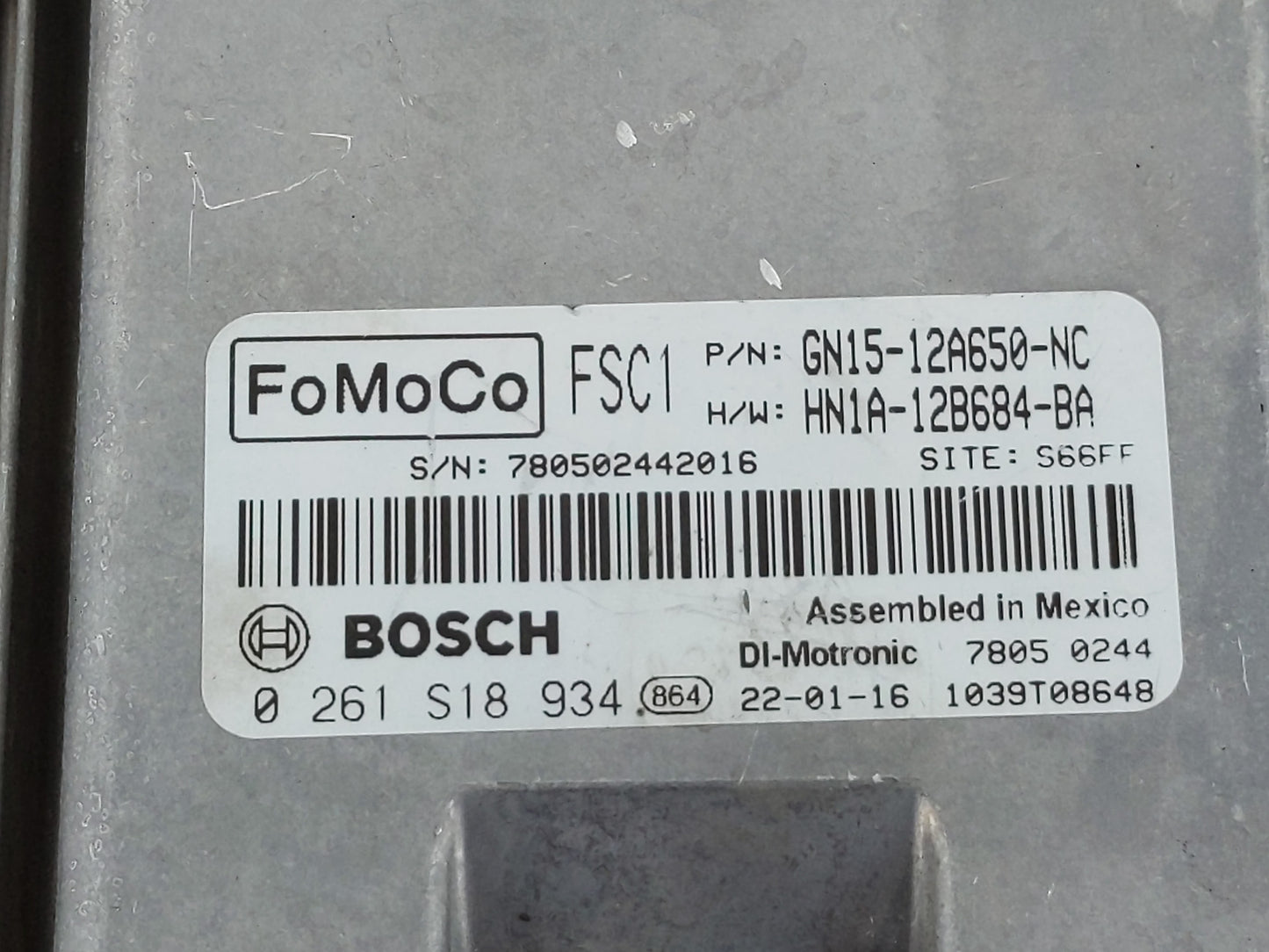 2018-2022 Ford Ecosport PCM Engine Control Computer ECU ECM PCU OEM P/N:HN1A-12B684-BA GN15-12A650-NC Fits OEM Used Auto Par