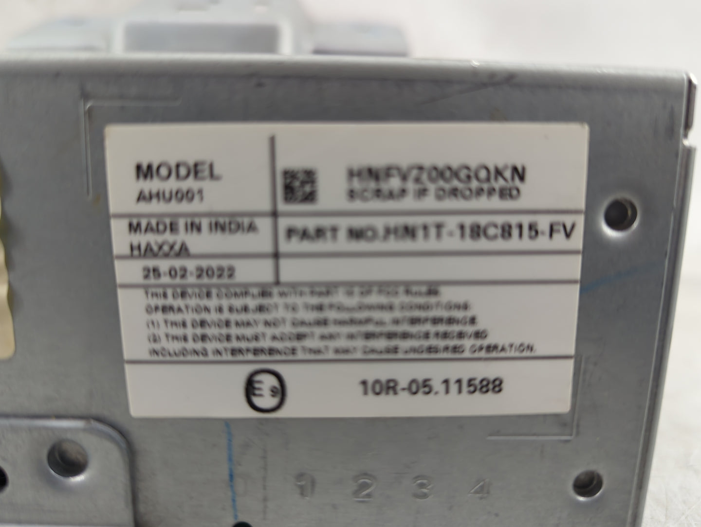 2018-2022 Ford Ecosport Radio AM FM Cd Player Receiver Replacement P/N:HN1T-18C815-FV HNFVZ00GQKN Fits OEM Used Auto Parts -
