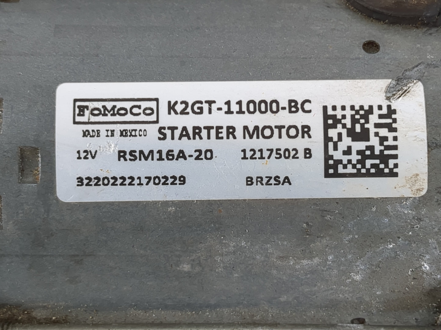 2019-2020 Ford Edge Car Starter Motor Solenoid OEM P/N:K2GT-11000-BC Fits Fits 2019 2020 2021 2022 OEM Used Auto Parts - Oem