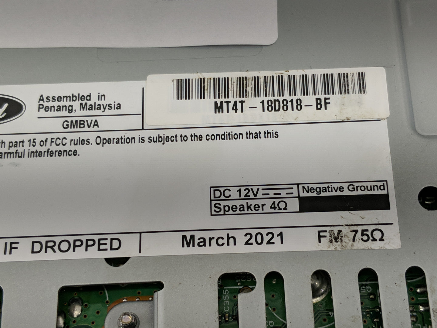 2022 Ford Edge Radio AM FM Cd Player Receiver Replacement P/N:MT4T-18D818-BF Fits OEM Used Auto Parts - Oemusedautoparts1.co