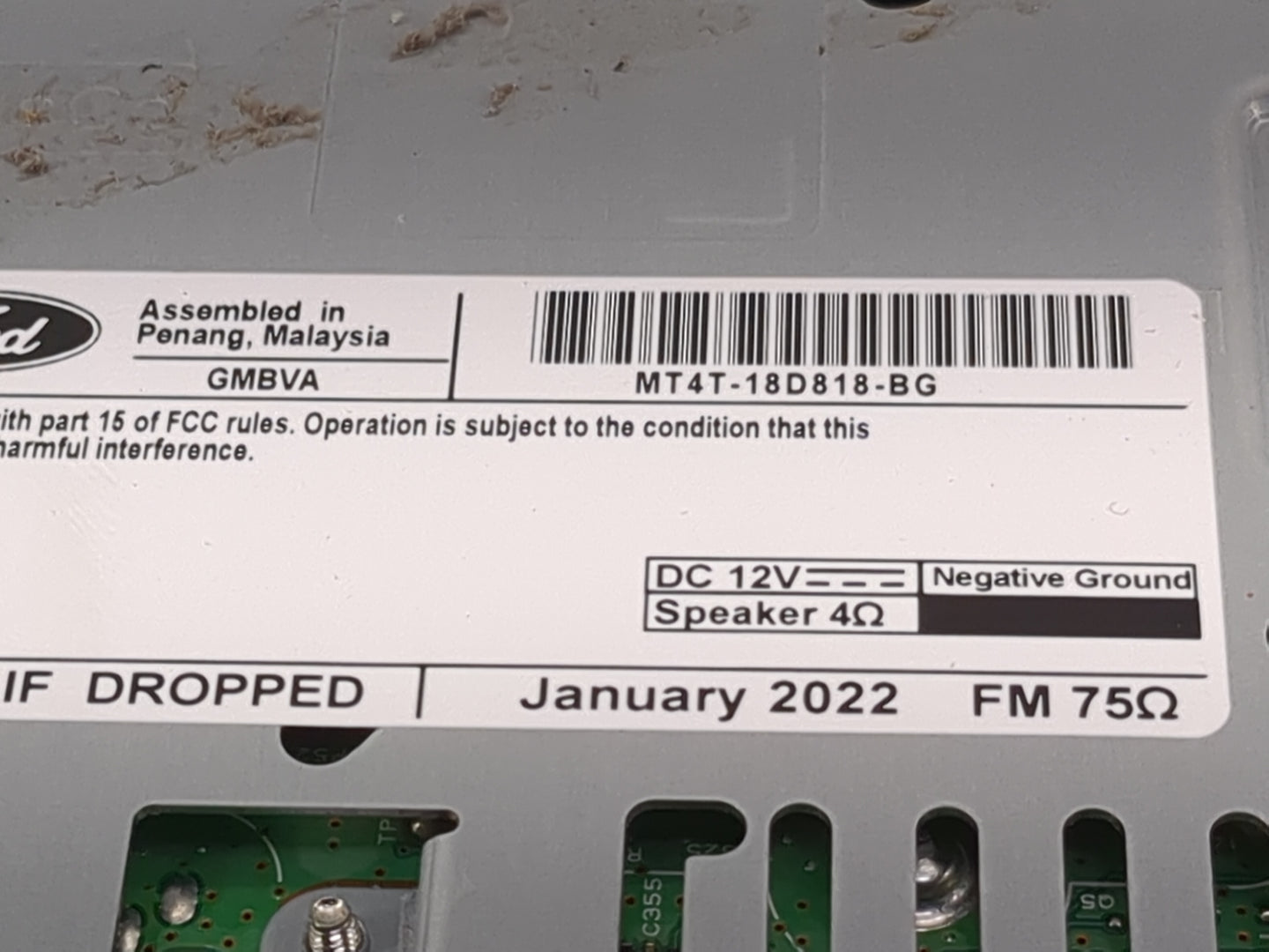 2022 Ford Edge Radio AM FM Cd Player Receiver Replacement P/N:MT4T-18D818-BG MT4T-18D818-BA Fits OEM Used Auto Parts - Oemus