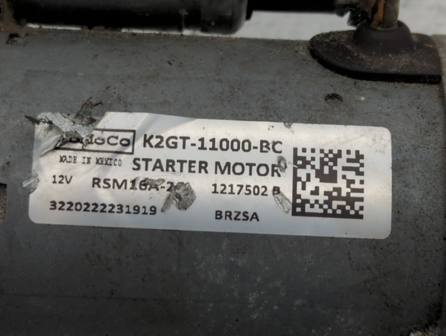2019-2020 Ford Edge Car Starter Motor Solenoid OEM P/N:K2GT-11000-BC Fits Fits 2019 2020 2021 2022 OEM Used Auto Parts - Oem