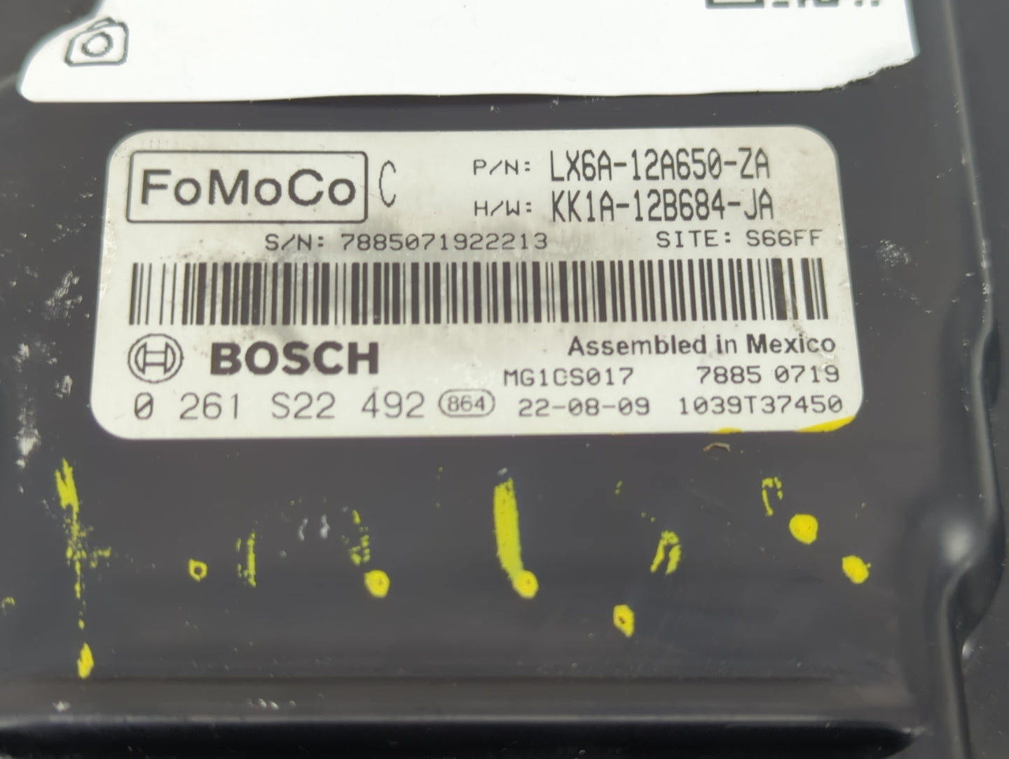 2020-2022 Ford Escape PCM Engine Control Computer ECU ECM PCU OEM P/N:LX6A-12A650-ZA 0 261 S22 492 Fits Fits 2020 2021 2022 