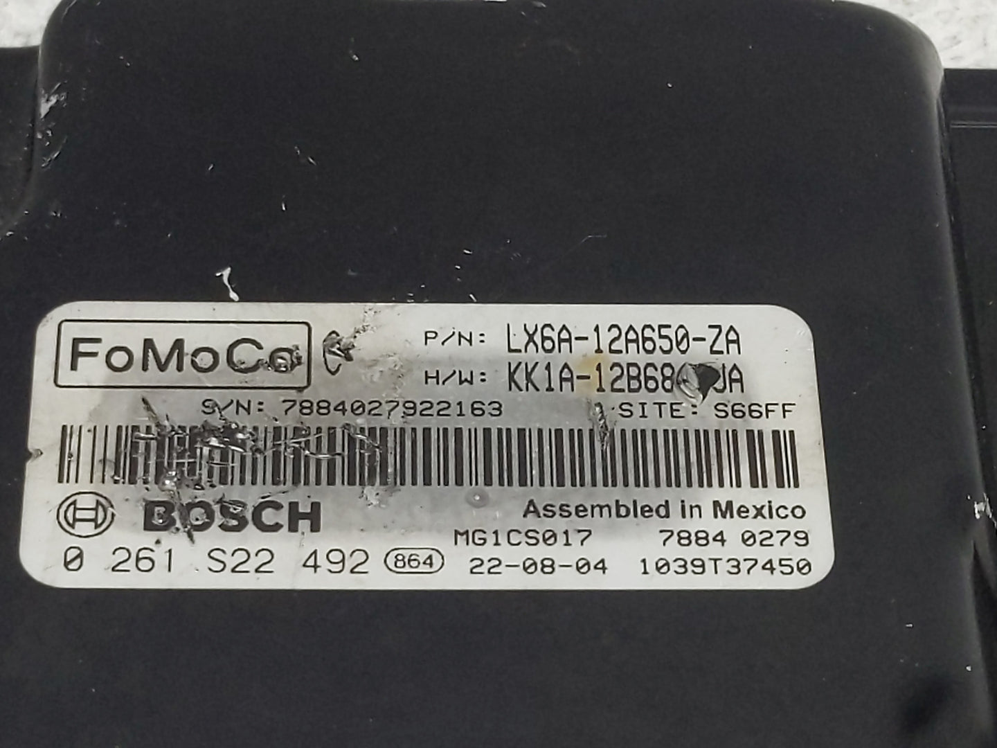 2020-2022 Ford Escape PCM Engine Control Computer ECU ECM PCU OEM P/N:LX6A-12A650-ZA 0 261 S22 492 Fits Fits 2020 2021 2022 