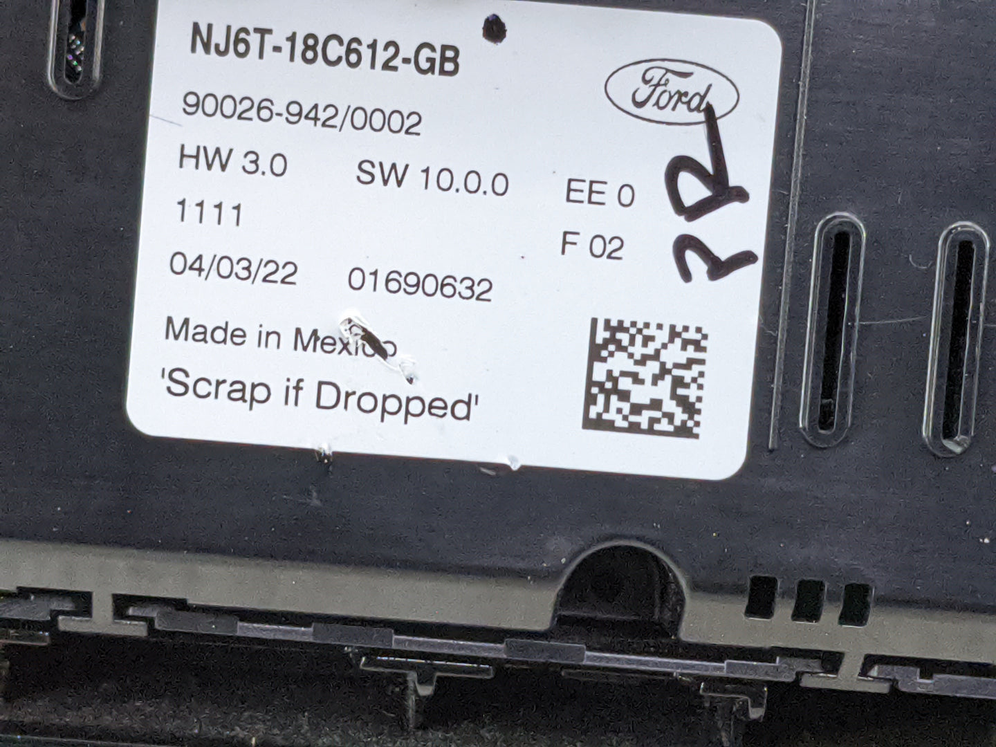 2020-2022 Ford Escape Climate Control Module Temperature AC/Heater Replacement P/N:NJ6T-18C612-GB Fits Fits 2020 2021 2022 O