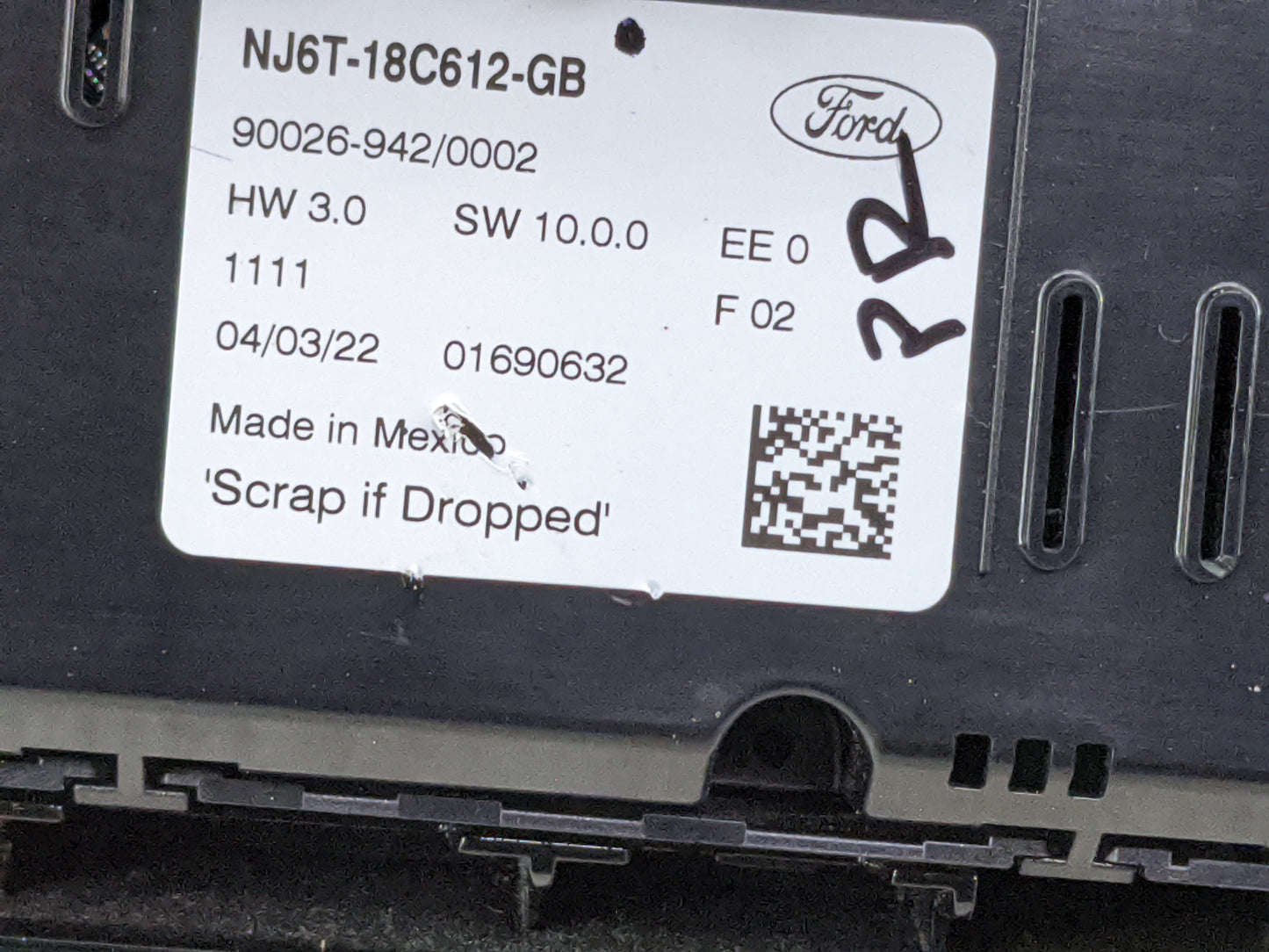 2020-2022 Ford Escape Climate Control Module Temperature AC/Heater Replacement P/N:NJ6T-18C612-GB Fits Fits 2020 2021 2022 O