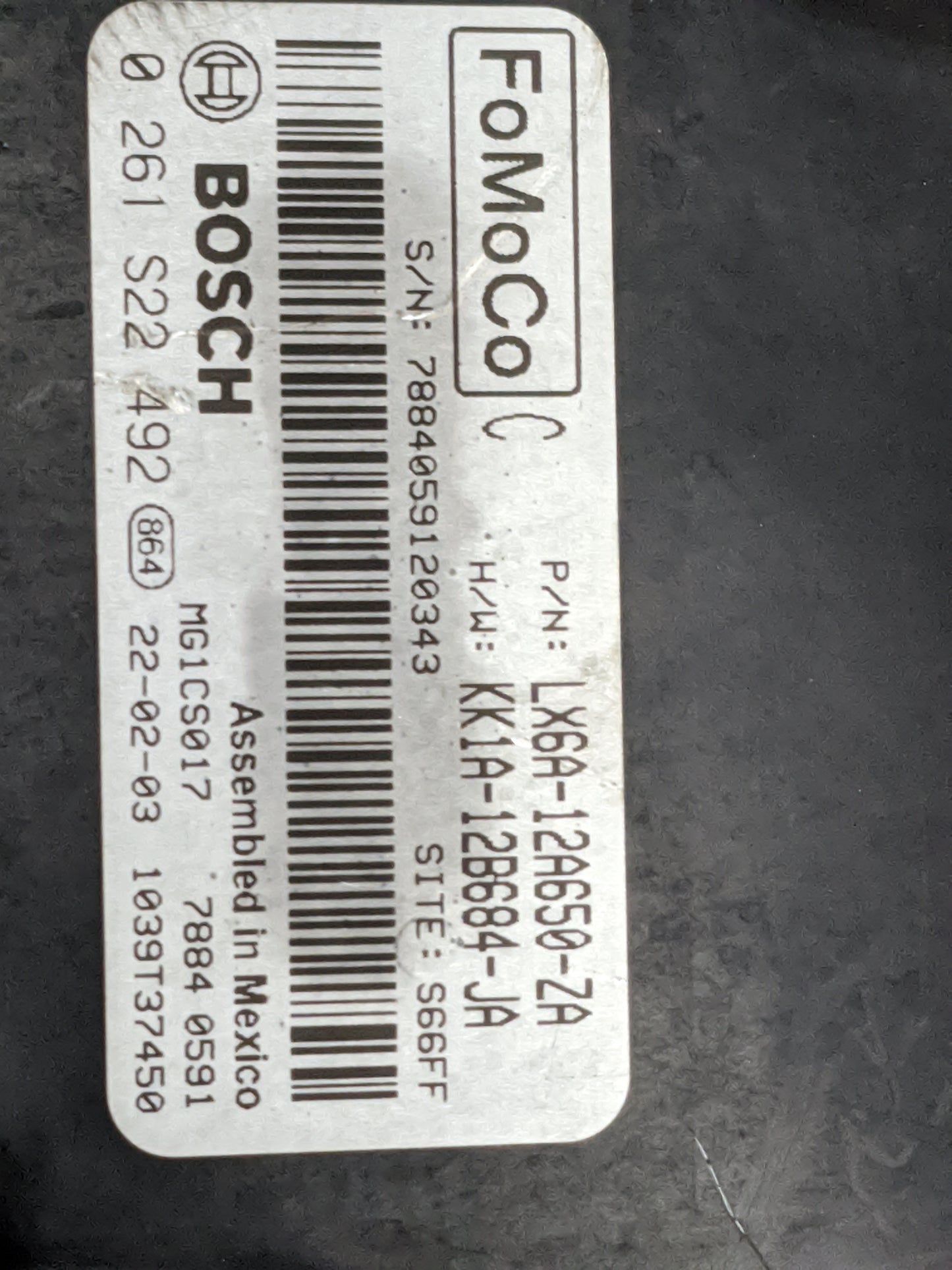 2020-2022 Ford Escape PCM Engine Control Computer ECU ECM PCU OEM P/N:LX6A-12A650-ZA KK1A-12B684-JA Fits Fits 2020 2021 2022