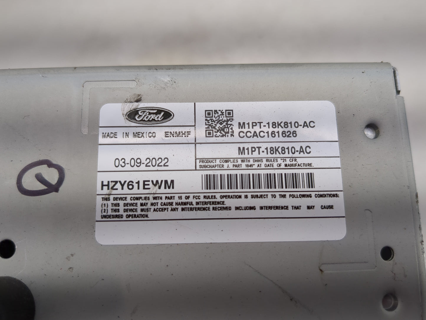 2021-2022 Ford Escape Radio AM FM Cd Player Receiver Replacement P/N:M1PT-18K810-AC CCAC161626, HZY61EWM Fits Fits 2021 2022
