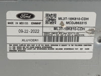 2021-2022 Ford F-150 Radio AM FM Cd Player Receiver Replacement P/N:ML3T-18K810-CDH Fits Fits 2021 2022 OEM Used Auto Parts 