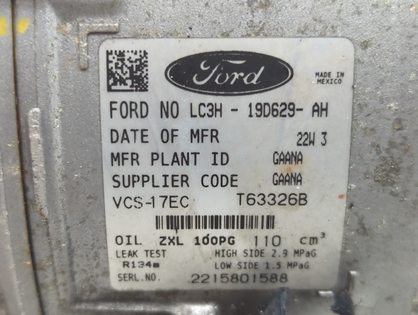 2020-2022 Ford F-250 Super Duty Air Conditioning A/c Ac Compressor Oem - Oemusedautoparts1.com