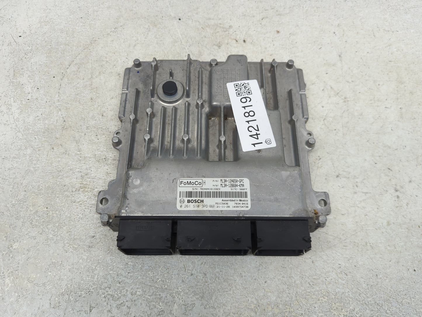 2022 Ford F150 PCM Engine Control Computer ECU ECM PCU OEM P/N:ML3A-12A650-GPC ML3A-12B684-KMA, 0261S103PD Fits Fits 2021 OE