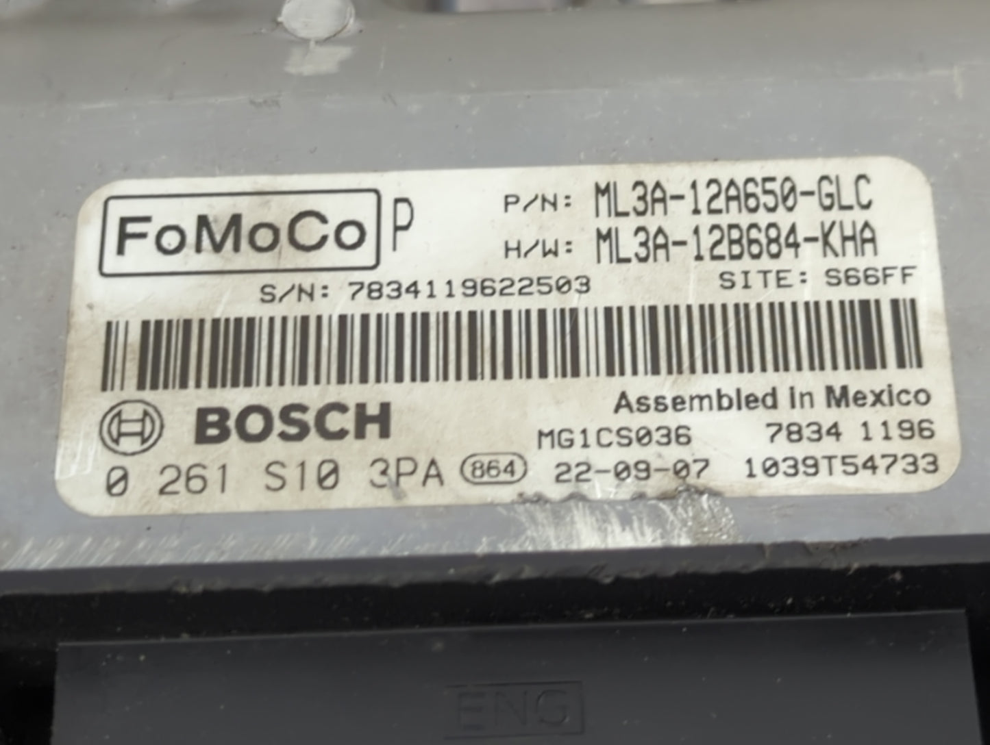 2022 Ford F150 PCM Engine Control Computer ECU ECM PCU OEM P/N:ML3A-12A650-GLC ML3A-12B684-KHA, 0261S103PA Fits Fits 2021 OE