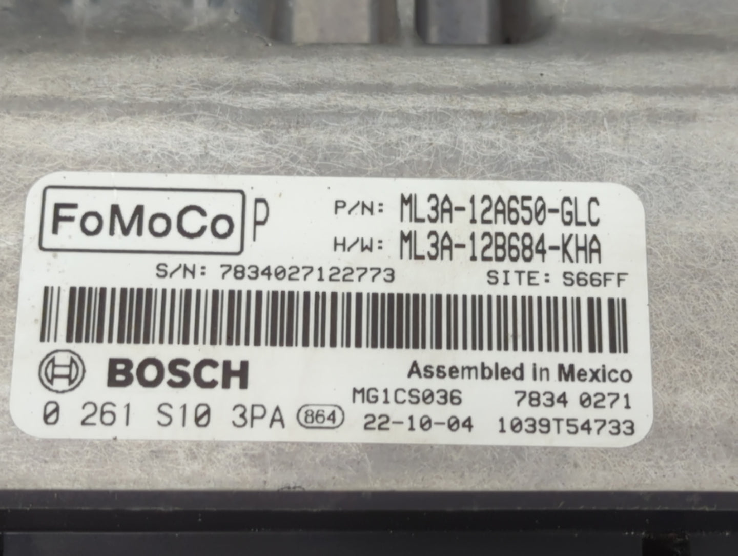 2022 Ford F150 PCM Engine Control Computer ECU ECM PCU OEM P/N:ML3A-12A650-GLC ML3A-12B684-KHA, 0261S103PA Fits Fits 2021 OE