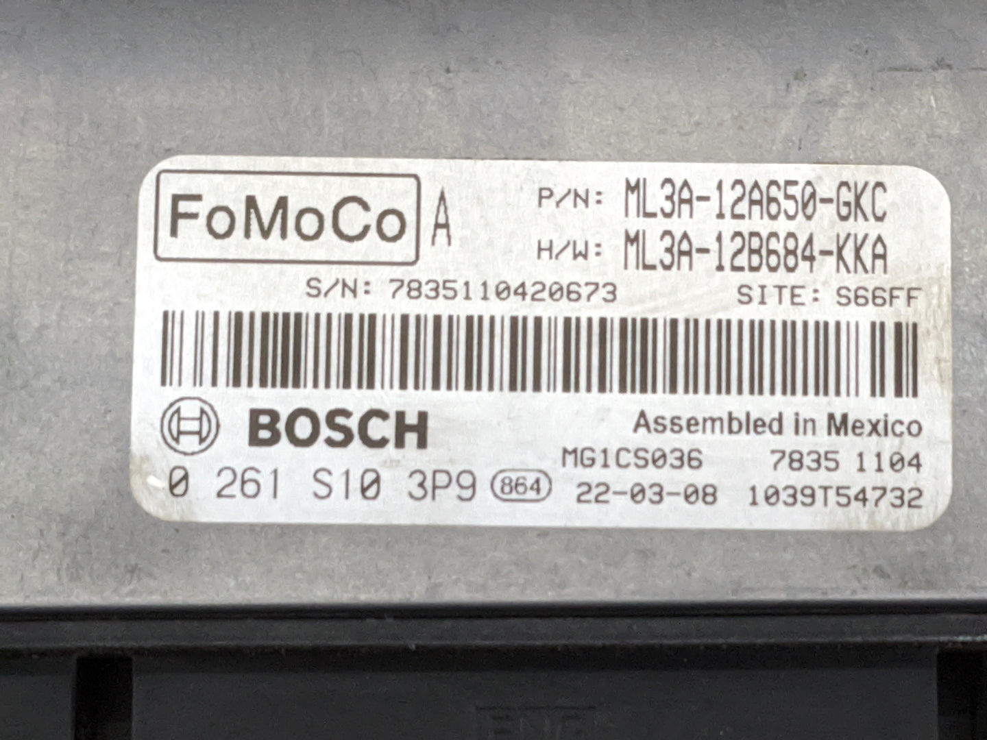 2022 Ford F150 PCM Engine Control Computer ECU ECM PCU OEM P/N:ML3A-12A650-GKC ML3A-12B684-KKA, 0261S103P9 Fits Fits 2021 OE