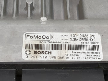 2022 Ford F150 PCM Engine Control Computer ECU ECM PCU OEM P/N:ML3A-12A650-GMC ML3A-12B684-KKA, 0 261 S10 3PB Fits 2021 OEM Used Auto Parts