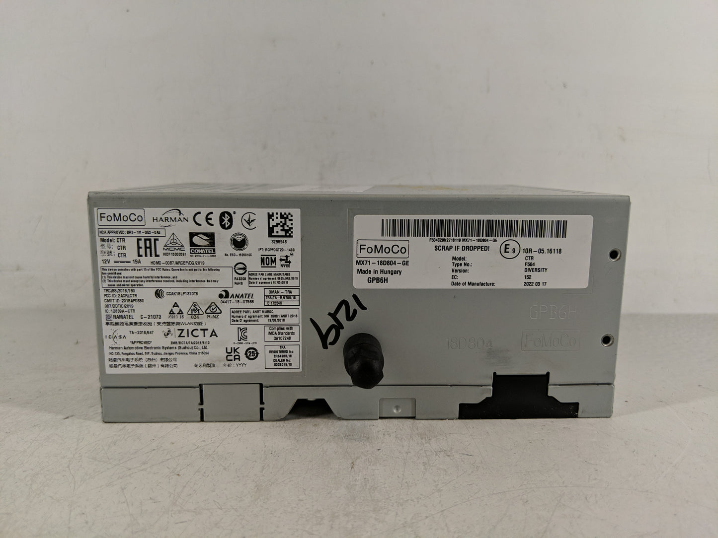 2022 Ford Maverick Radio AM FM Cd Player Receiver Replacement P/N:MX71-18D804-GE Fits OEM Used Auto Parts - Oemusedautoparts