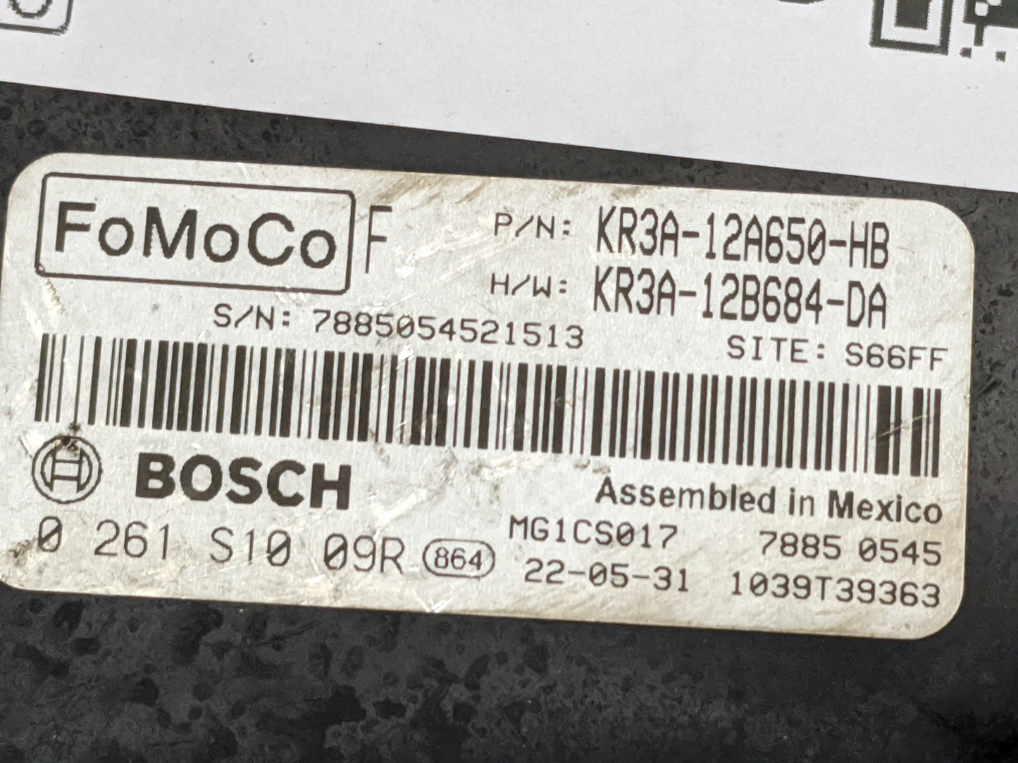 2019-2022 Ford Mustang PCM Engine Control Computer ECU ECM PCU OEM P/N:KR3A-12A650-HB KR3A-12B684-DA Fits Fits 2019 2020 202