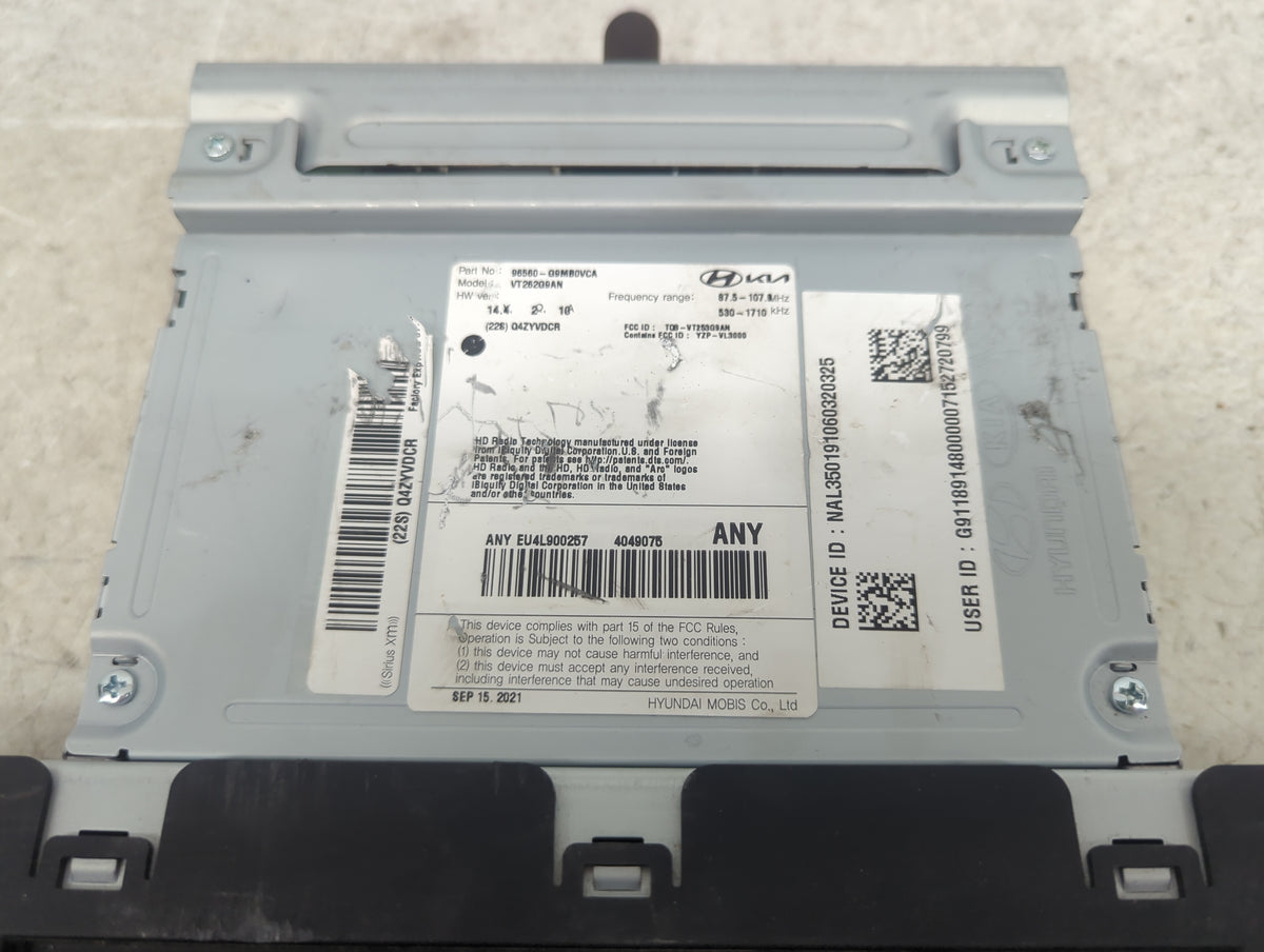 2022 Genesis G70 Radio AM FM Cd Player Receiver Replacement P/N:96560-G9MB0VCA VT262Q6AN, Q4ZYVDCR, Y2P-VL3009 Fits OEM Used